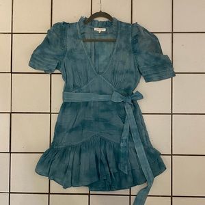 LoveShackArlo Mini Dress in Deep Sea Indigo Hand Dye, sz M